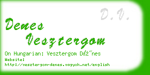 denes vesztergom business card